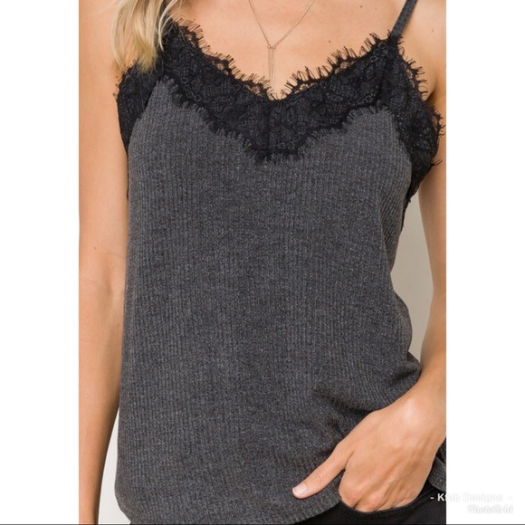 ❤️LAST 1! Knit Lace Adjustable Strap Camisole! - Picture 4 of 8